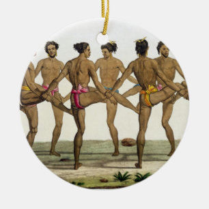 Dance of the Caroline Islanders, plate 22 from 'Le Ceramic Tree Decoration