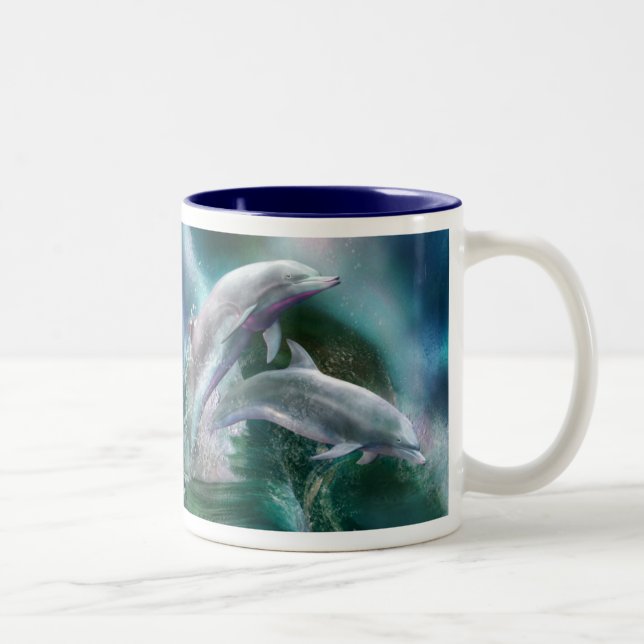 Dance Of The Dolphins Art Mug (Right)