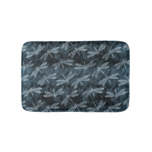 Dance of the Dragonflies Elegant Teal Green Bath Mat