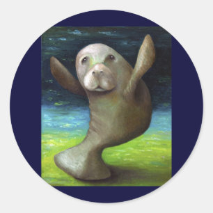 Dance Of The Manatee Classic Round Sticker