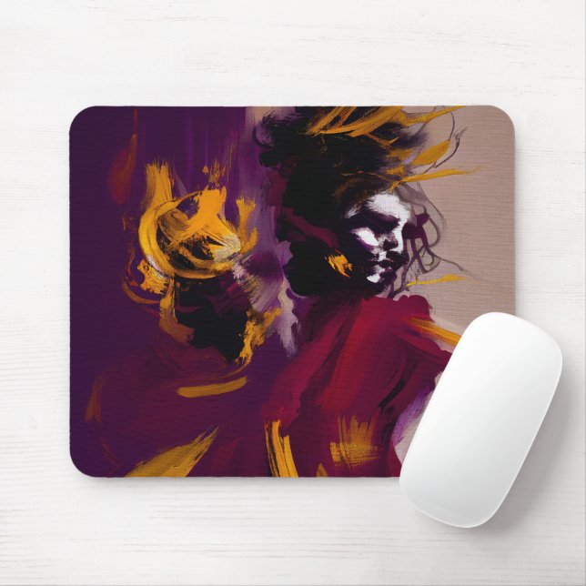 Dance Of The Mind – Expressive Abstract Figure Mouse Mat (With Mouse)