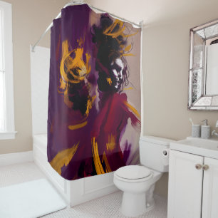 Dance Of The Mind – Expressive Abstract Figure Shower Curtain