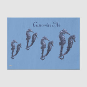 Dance Of The Seahorses (Blue) Tissue Paper