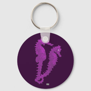 Dance Of The Seahorses (Purple) Key Ring