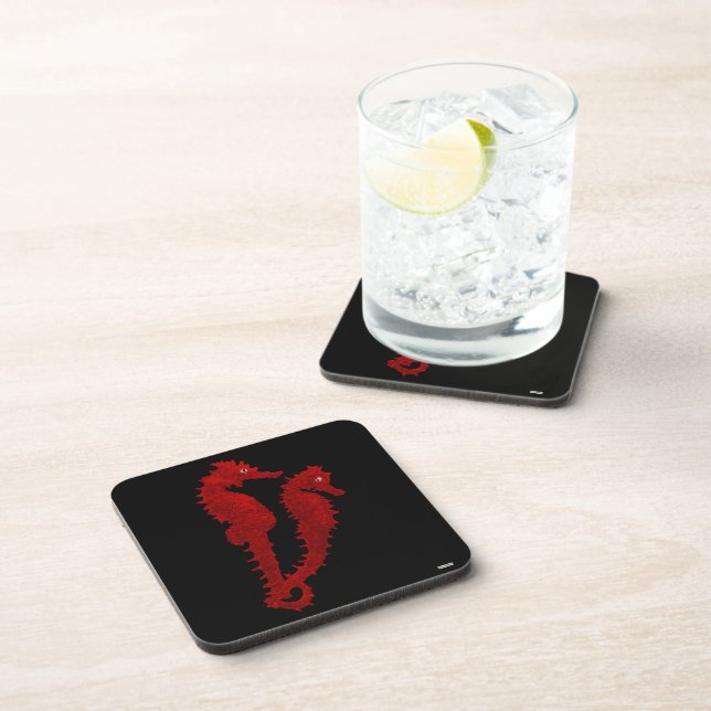 Dance Of The Seahorses (Red) Coaster (Right Side)