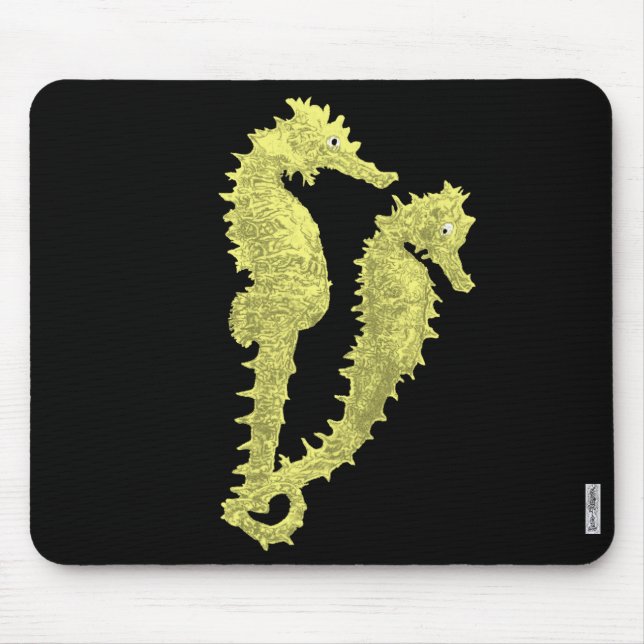 Dance Of The Seahorses (Yellow) Mouse Mat (Front)