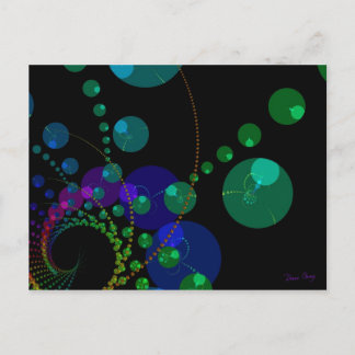 Dance of the Spheres II – Cosmic Violet & Teal Postcard