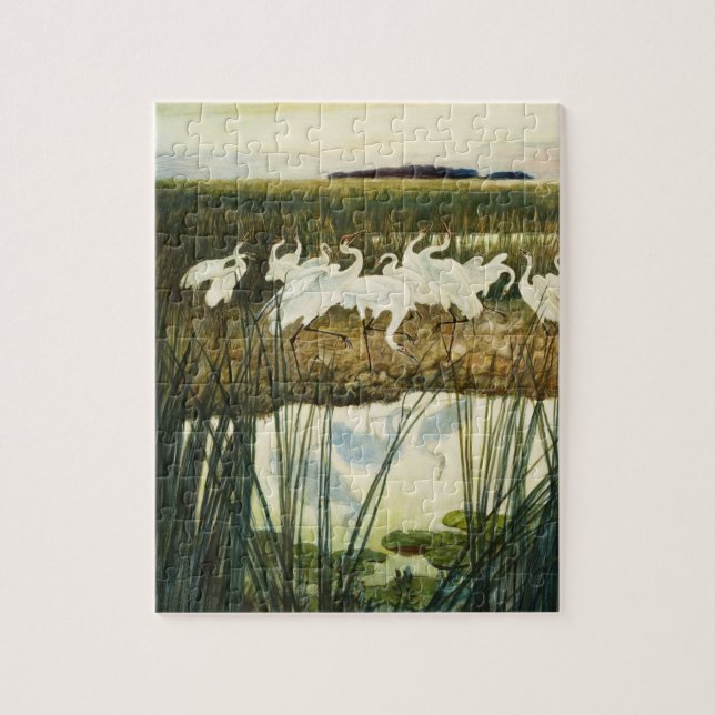 Dance of the Whooping Cranes by N. C. Wyeth Jigsaw Puzzle (Vertical)