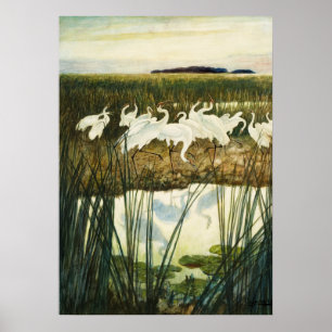 Dance of the Whooping Cranes by N. C. Wyeth Poster