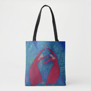 Dance of the witches, pastel painting, fantasy art tote bag