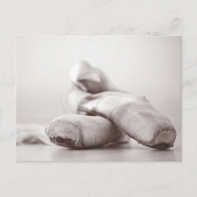 Dance - Old Ballet Pointe Shoes Customisable Postcard (Front)