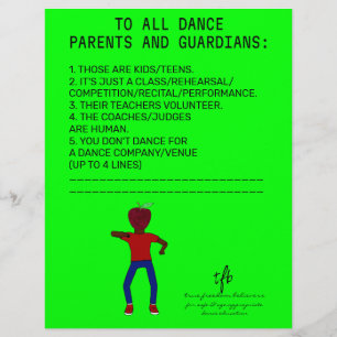 Dance Parent Reminder Apple Lime Flyer