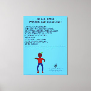 Dance Parent Reminder Apple Sky Blue Canvas Print
