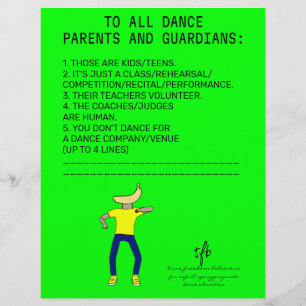 Dance Parent Reminder Banana Lime Flyer