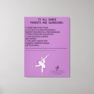 Dance Parent Reminder Sheep Lavender Canvas Print