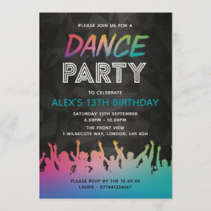 Dance Party Birthday Invitations