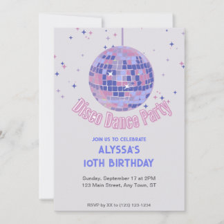 Dance party birthday invite