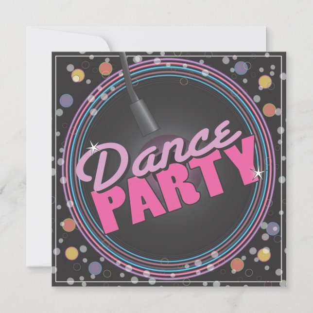 Dance Party Celebration Invitation (Front)