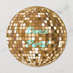 Dance Party Disco Ball Party Invitations