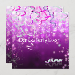 Dance Party Event Streamers Invitation