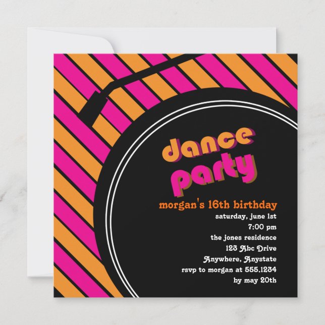 Dance Party Invitation (Front)