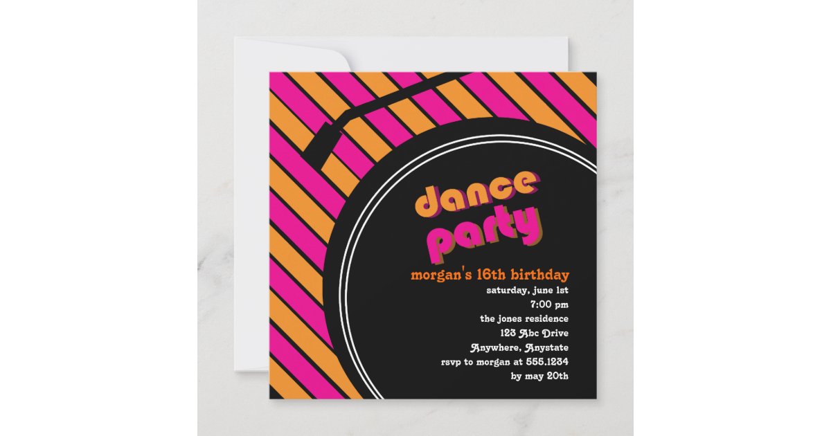 Dance Party Invitation | Zazzle.co.uk