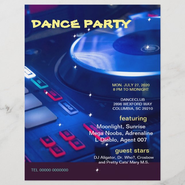 DANCE PARTY,POSTER,FLYER FLYER (Front)
