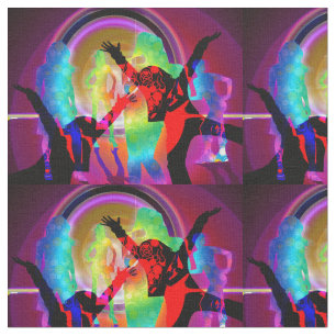 Dance Party With Glow In The Dark Colours Fabric