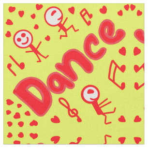 Dance pattern yellow fabric