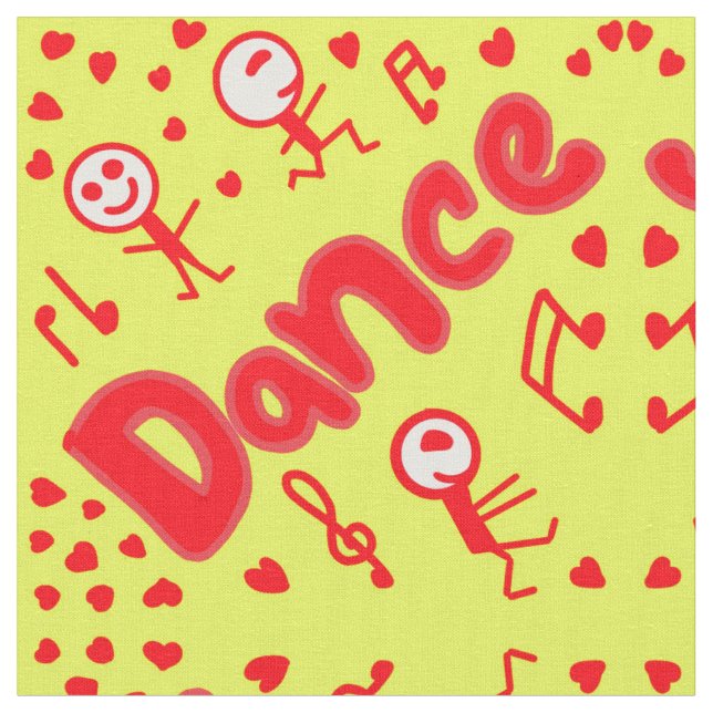 Dance pattern yellow fabric (Close Up)