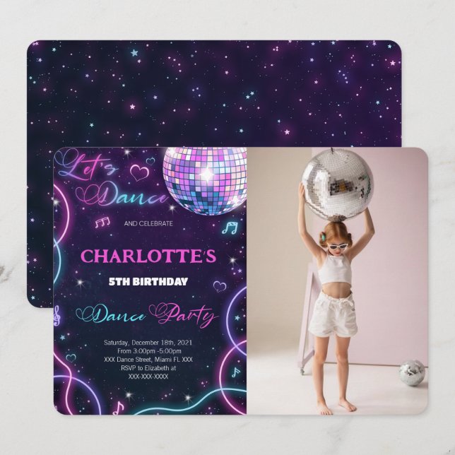 Dance Photo Invitation (Front/Back)