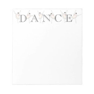 "Dance" Pink Ballerina Ballet Dancer Notepad