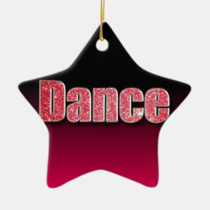 Dance Pink Glitter Ceramic Tree Decoration