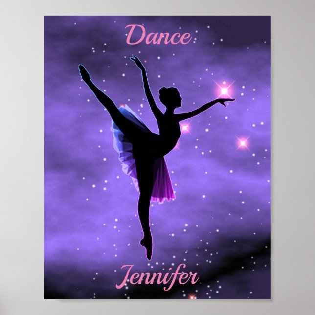 Dance Pink & Purple Galaxy Poster w/ Name (Front)