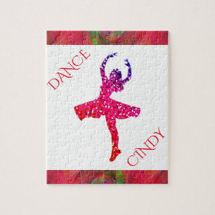 Dance puzzle for girls. Personalised name.