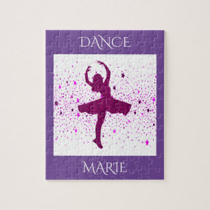 Dance puzzle for girls. Personalised name.