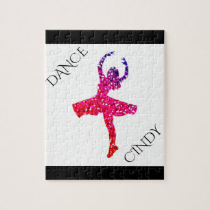 Dance puzzle for girls. Personalised name.