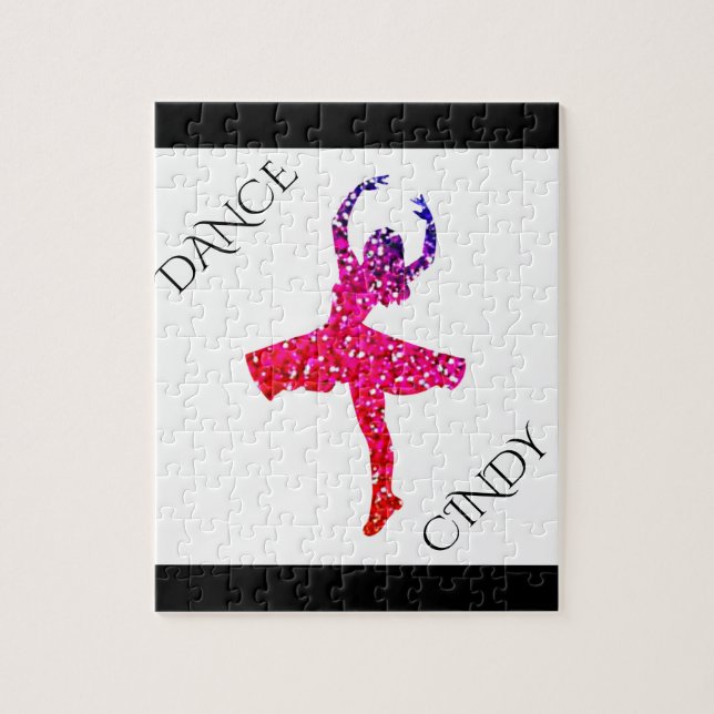 Dance puzzle for girls. Personalised name. (Vertical)