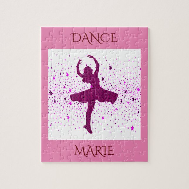 Dance puzzle for girls. Personalised name. (Vertical)