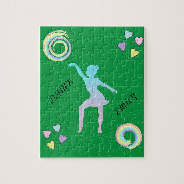 Dance puzzle with hearts & swirls. (Vertical)