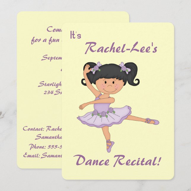 Dance Recital-Ballerina Invitation (Front/Back)