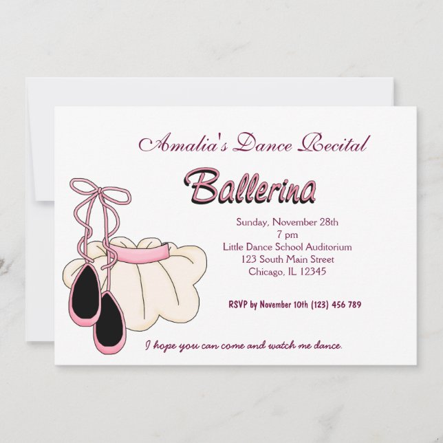 Dance Recital Invitation (Front)