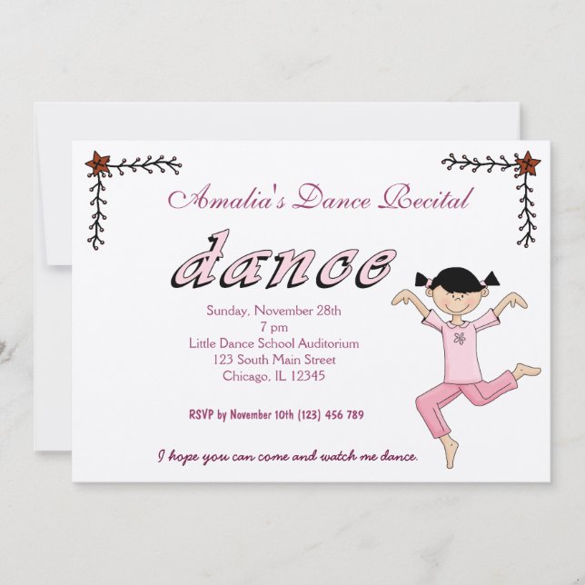 Dance Recital Invitation (Front)