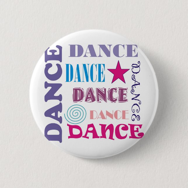 Dance Repeating 6 Cm Round Badge (Front)
