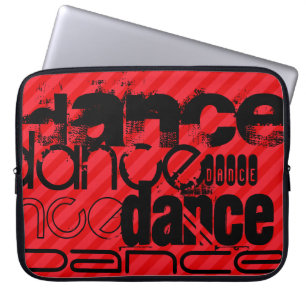 Dance; Scarlet Red Stripes Laptop Sleeve
