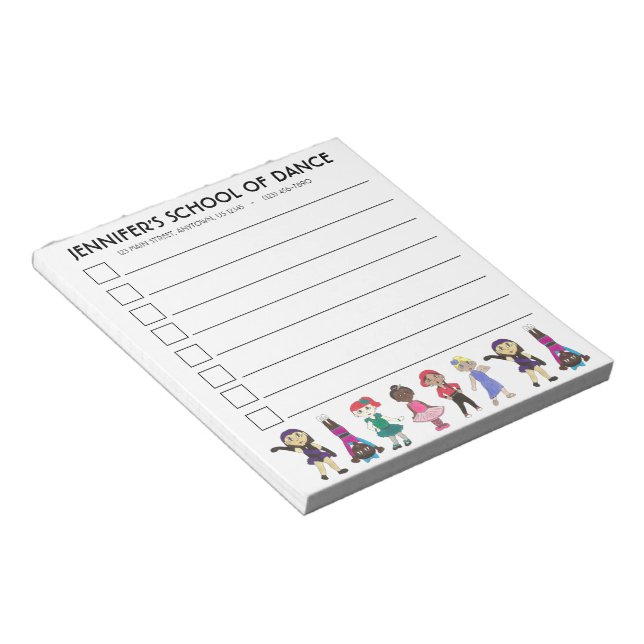 Dance School Studio Ballet Tap Jazz Acro Lyrical Notepad (Angled)