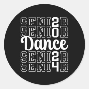 Dance Senior 2024 Cl Of 2024 Senior Dancer Classic Round Sticker