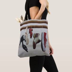 Dance Shoes Hanging From Rod Printed on Tote Bag