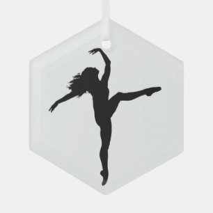Dance Silhouette Ballet  Glass Tree Decoration