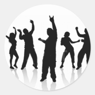 Dance silhouette classic round sticker